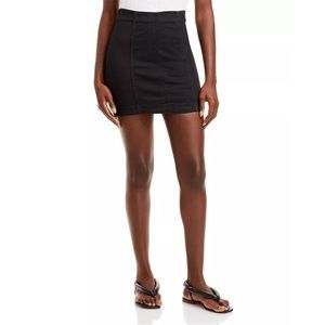 Free People black denim fitted skirt